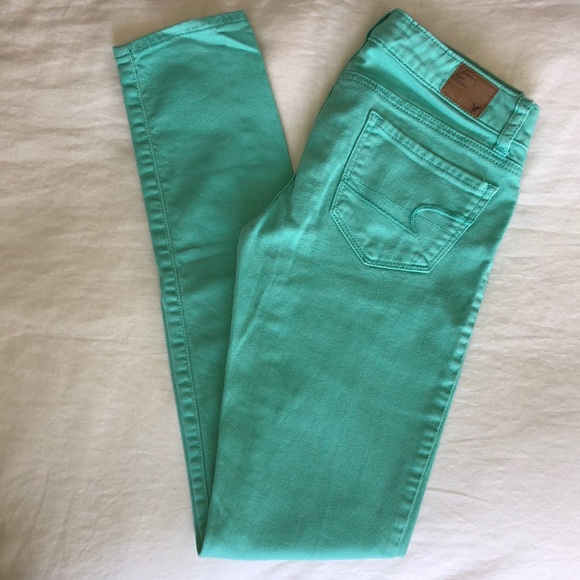 American Eagle Teal Jeans - Picture 1 of 7